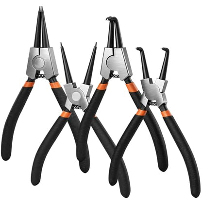 4pcs 7in Snap Ring Pliers, 7/128in Small Tips - color: 4pcs Small Tip Snap Ring Pliers