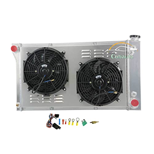 All Aluminum Radiator Fan for 1967-1972 70 Chevy Gmc Blazer C/K Series C10 C20 C30 K10 K20 K25 Pickup Trucks Suburban Van 3 Row Core Radiator with Shroud Fan Relay - size: 3 Row Radiator+Shroud Fan+Relay kit