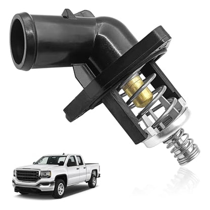 15-11125 Engine Coolant Thermostat Housing Assembly Compatible with 2014 2015 2016 2017 2018 2019 2020 Chevy Silverado, GMC Sierra 4.3 5.3 5.3L 6.2L Thermostat Housing Assembly