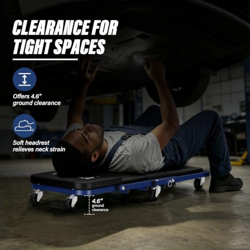 LWW 36" Mechanic Creeper,2-in-1 Foldable Z,300 LBS Capacity
