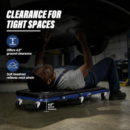 LWW 36" Mechanic Creeper,2-in-1 Foldable Z,300 LBS Capacity