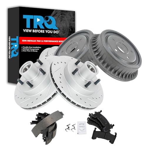 TRQ Front & Rear Brake Pad & RotorShoe & Drum Kit Performance