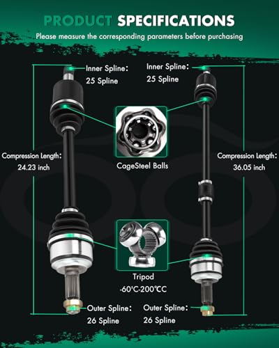 SCITOO Pair Front CV Axles Drive Shaft For Honda Civic 1.8L 2006-2015