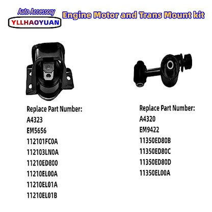 Yllhaoyuan Set of 4 Motor Mount Kit for 2007-2012 Nissan Versa 1.8L - size: 2007-2012 Nissan Versa 1.8L