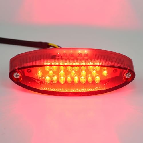 Motorcycle Tail Light, ATV Brake License Plate Rear Lights (Red) - color: Red