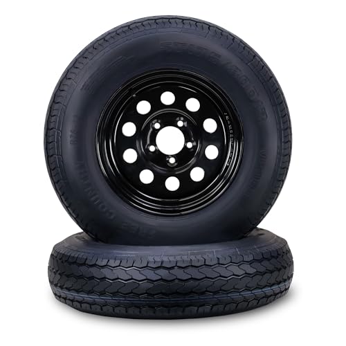 Free Country Trailer Tire Wheel ST175/80D13 6-Ply C 91L 5X4.5 Black Mod Pk2 - size: ST175/80D13 (5x4.5PCD) /6PR