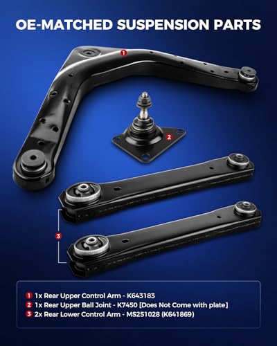 KAX 4pcs Rear Upper & Lower Control Arms for Jeep Grand Cherokee 1999-2004 - size: Jeep Grand Cherokee 1999-2004