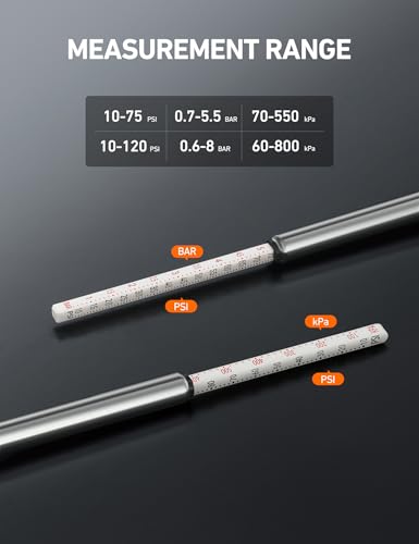 AstroAI Pencil Tire Pressure Gauge 2 Pack with Case (10-75PSI, 10-120PSI) - size: 2 Pack, style: with case