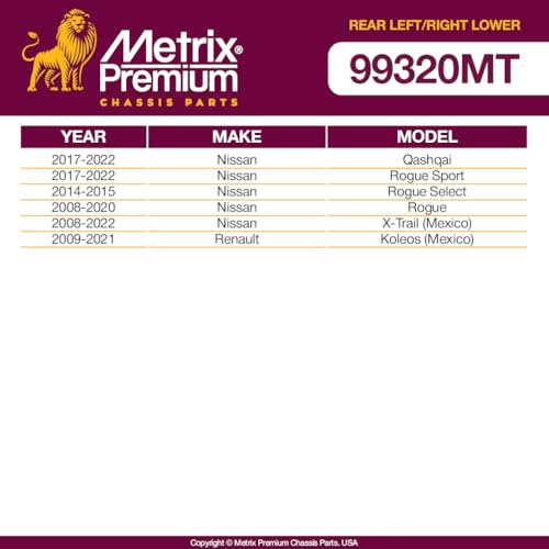 Metrix Premium Chassis Parts Control Arm Kit Fits Nissan Qashqai 17-22 - size: TC6875_TC6876