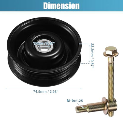 uxcell Drive Belt Tensioner Assembly Accessory Idler Pulley No.8844026100 for Toyota T100 95-98 Black Metal