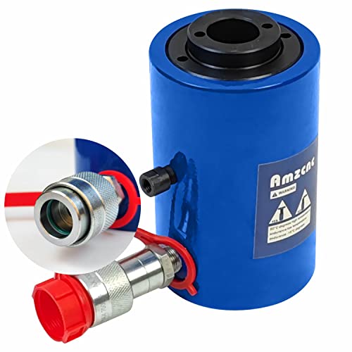 AMZCNC 20 Ton Hollow Hydraulic Ram Cylinder, 6 Inch, Single Acting - size: 20T 6Inch