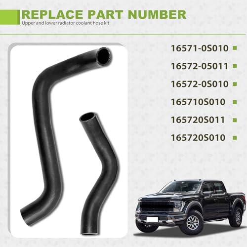 Upper and Lower Radiator Coolant Hose Set Fit for Toyota Tundra Sequoia 2007-2022 4.6L 5.7L V8 Inlet and Outlet Water Pipe, Replace 16571-0S010 16572-0S011 16572-0S010