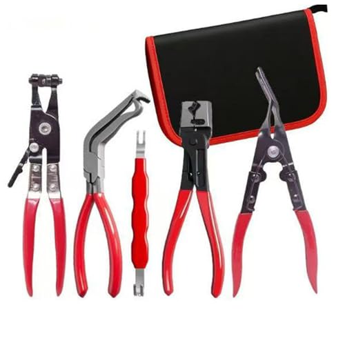 LUOWPZI 5-Piece Automotive Electrical Disconnect Pliers Kit, Fuel Line Tool Set Hose Clamp 60° Angled Connector Separator Trim Clip Removal Tools Plug Release & Wire Terminal Remover for Auto Repair - size: 5 Pcs