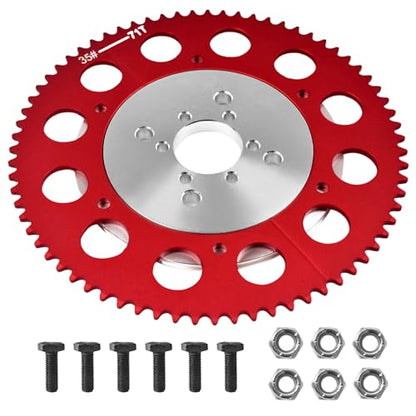 #35 Chain 71T Split Sprocket with Adapter Universal for 80cc 105cc Monster Moto B212 TrailMaster MB200 Baja Doodlebug Motovox 212cc Go Kart Mini Bikes Silver - size: 71 tooth, style: Silver