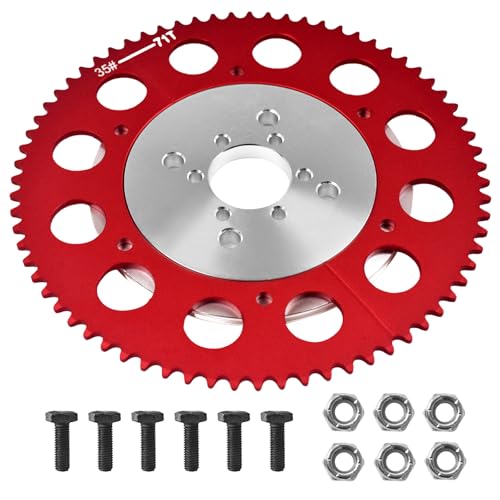 #35 Chain 71T Split Sprocket with Adapter Universal for 80cc 105cc Monster Moto B212 TrailMaster MB200 Baja Doodlebug Motovox 212cc Go Kart Mini Bikes Silver - size: 71 tooth, style: Silver