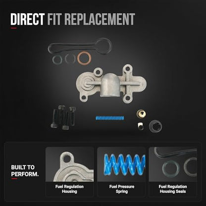 Fuel Pressure Regulator Kit - Compatible with Ford - Excursion, F-250 Super Duty, F-350 Super Duty - Blue Spring Kit - 6.0 Blue Spring Kit - Replaces 3C3Z-9T517-AG - 2003-2007