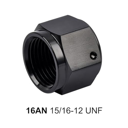 EVIL ENERGY 16AN Flare Cap Block off Fitting Plug Black 2PCS - size: 16AN