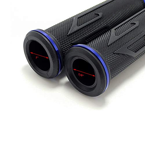 Black Motorcycle 7/8" Hand Grips Handle BAR Gel for Yamaha YZF 600 R1 R1M R6 R6S(Red) - color: Blue