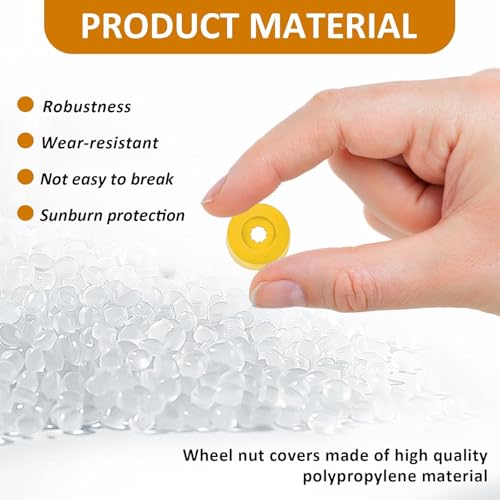 20PCS Car Wheel Lug Nut Covers, 17mm Wheel Bolt Cover Caps with Removal Tool, Black Lug Nut Covers Replacement 1K0 601 173 Compatible with VW Jetta Beetle Passat GTI CC (Yellow) - color: Yellow