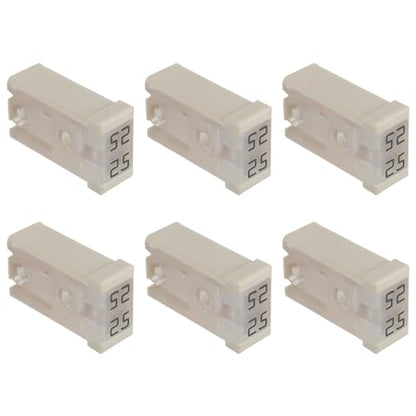 25A 32V Mini Slotted Automotive MCASE Shaped Cartridge Fuse Kit(Pack of 6pcs,25A) - style: 25A