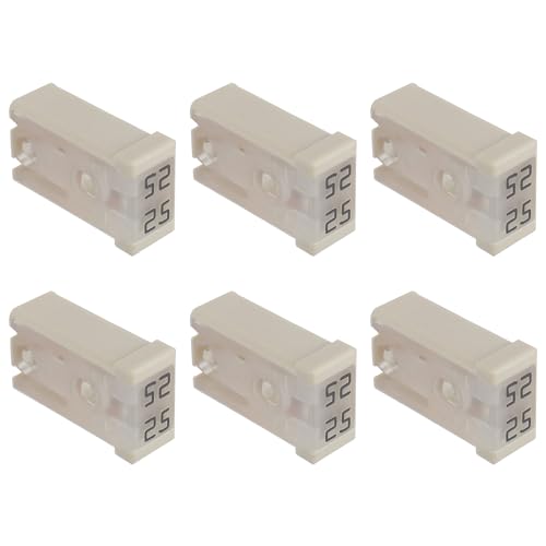 25A 32V Mini Slotted Automotive MCASE Shaped Cartridge Fuse Kit(Pack of 6pcs,25A) - style: 25A
