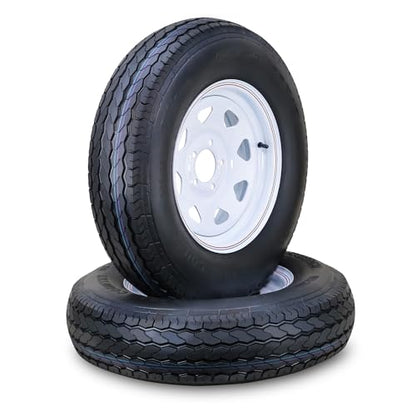Free Country 2 Trailer Tire Wheel ST175/80D13 8PR 96L 5X4.5 White Spoke Rim - size: ST175/80D13 /8PR