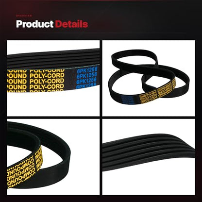 6PK1256 Serpentine Belt with Toyota Camry, RAV4, Scion tC - size: 6PK1256-1256mm