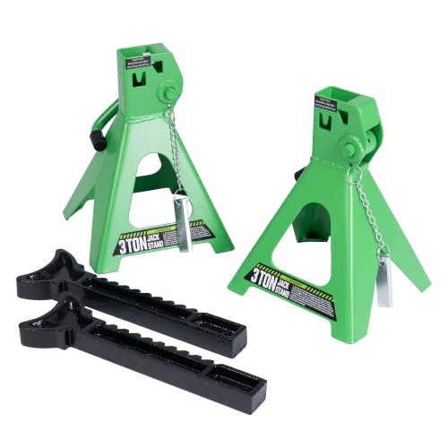 3 Ton Heavy Duty Jack Stands with Double Locking, Vehicle Support Stands for Cars, Automotive Stands with Wide Base, 1 Pair