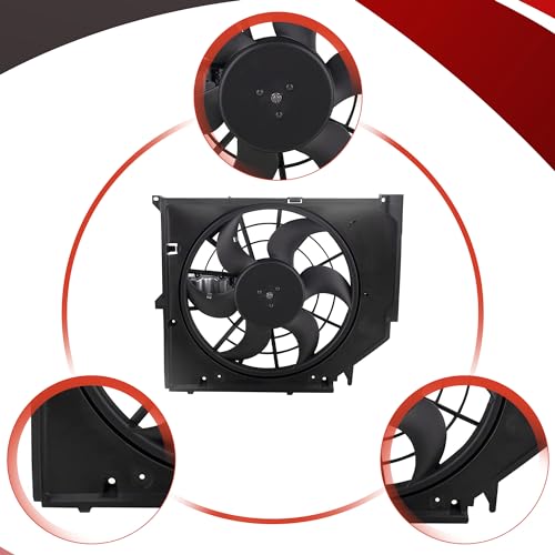 PartsFlow Radiator Cooling Fan Assembly For 1999 2000 2001 2002 2003 2004 2005 BMW E46 325i 328i 330i 17117561757 - color: For 99-06 BMW