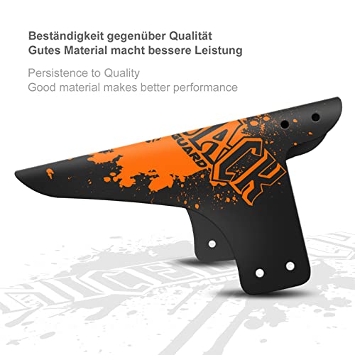 Mountain Bike Fenders, Fits 20-29 Inch MTB, 2-Piece Set - color: B-Orange