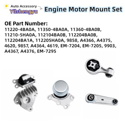 Engine Motor Transmission Mount Kit for Nissan Rogue/X-Trail - size: Nissan Rogue/X-Trail/Renault Koleos 2.5L 2014-2020