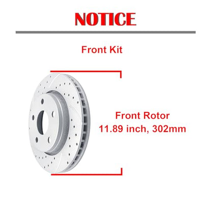 Acinoparts Front Brake Kit for 2007 2008 2009 2010 2011 2012 2013 2014 2015 - size: ABK53040