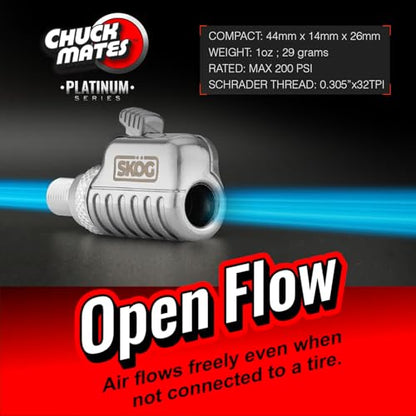 Chuck Mates Platinum Locking Air Chuck Quick-Connect, Open-Flow (1-Pack) - size: 1 Pack, style: Best for Portable Tire Inflators