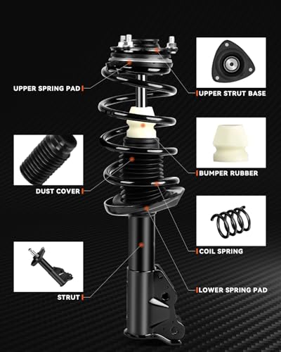 PROEZE Front and Rear Strut Shock Assembly for 2006-2011 Civic - size: 2006-2011 Honda Civic-Front&Rear