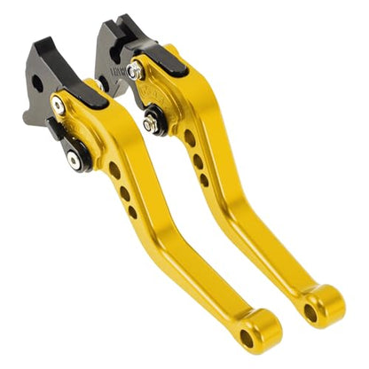 Short Brake Clutch Levers for Yamaha Raptor 660 01-04 Gold Tone - color: Gold Tone
