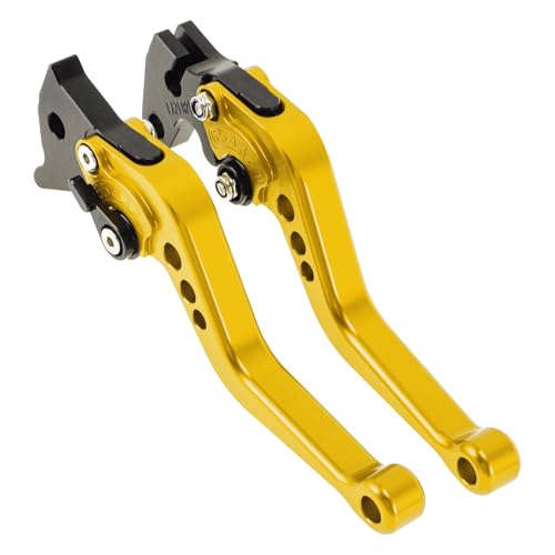Short Brake Clutch Levers for Yamaha Raptor 660 01-04 Gold Tone - color: Gold Tone