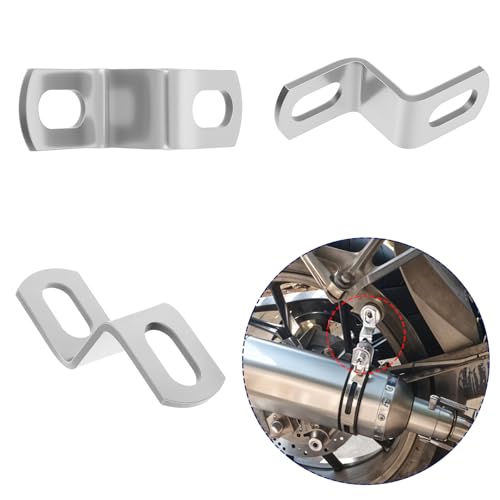 2 Pack Motorcycle Exhaust Bracket Z Shape Muffler Mounting Clamp Stand for Motorbike Silencer Exhaust Pipes Mounting Clamp Fasten Clip Round Band