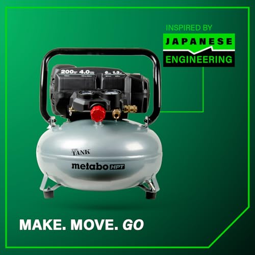 Metabo HPT Portable Pancake Air Compressor, 6 Gallon 200 PSI, EC914S - style: 6-Gallon Pancake, 200 PSI