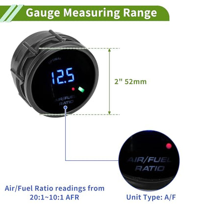 Air/Fuel Ratio Gauge 2" 52mm AFR Controller Black