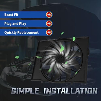 Radiator Cooling Fan Compaible with 525i 528i 530i 2004-2009