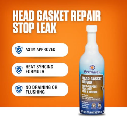 Permatex 30300 Head Gasket Repair - Multi-Purpose Stop-Leak, 16 fl. Oz, Seals Head Gaskets While Preventing Future Leaks - style: Head Gasket Repair