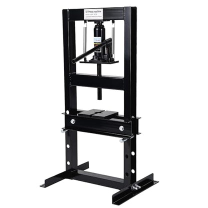 GAOMON 6 Ton Hydraulic H-Frame Shop Press – Heavy Duty Manual Hydraulic Press with Adjustable Bed, Stamping Plates, Worktable – Auto Repair, Metalworking, Garage, Engine Bearing Removal – 6T, Black