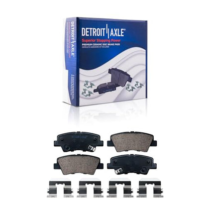 Detroit Axle - Brake Pads for 2017-2018 Kia Forte5, 2016 Hyundai Veloster - size: 4P42566/Kit