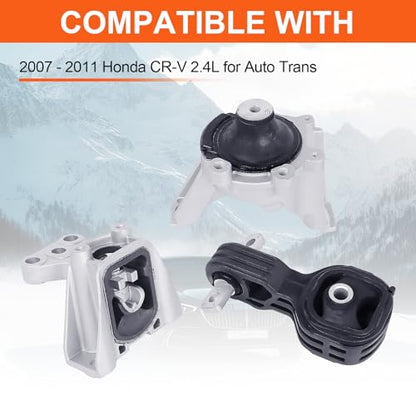 Engine Motor Mount Set & Trans Mount,Replacement for A4595 A4536 A4598 - size: CR-V 08-11 2.4L
