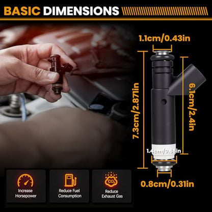 Fuel Injectors 4L3Z9F593BA Compatible with Ford F150 Mercury 4.6L 2004-2008 - size: 4L3Z9F593BA 8P