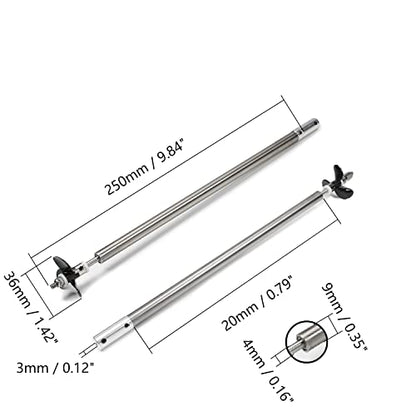 Fielect Drive Shaft w Propeller and Universal Joint for RC Boat, L250mm Shaft, L200mm Sleeve, D36mm Propeller, Fit for 3mm Motor Shaft - color: 3.00mm 25cm 20cm
