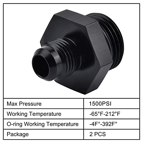 EVIL ENERGY 6AN Flare to AN10 ORB Male O-Ring 2PCS Fitting Adapter - size: 10AN ORB to 6AN
