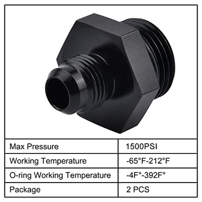 EVIL ENERGY 6AN Flare to AN10 ORB Male O-Ring 2PCS Fitting Adapter - size: 10AN ORB to 6AN