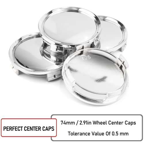 RTrhinoTuning 4 PCS 74mm Wheel Center Caps Compatible with B Class 2006-2015 C Class 2003-2019 SLK Class 2002-2016, OD: 2.91"(74 mm) ID: 2.74"(69.5 mm) Chrome Center Caps for Rims - color: Chrome