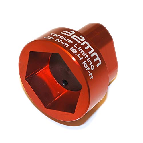 2 Stage 32mm Oil Filter Wrench | 6061-T6 Aluminum Red Tool - size: Socket 32mm